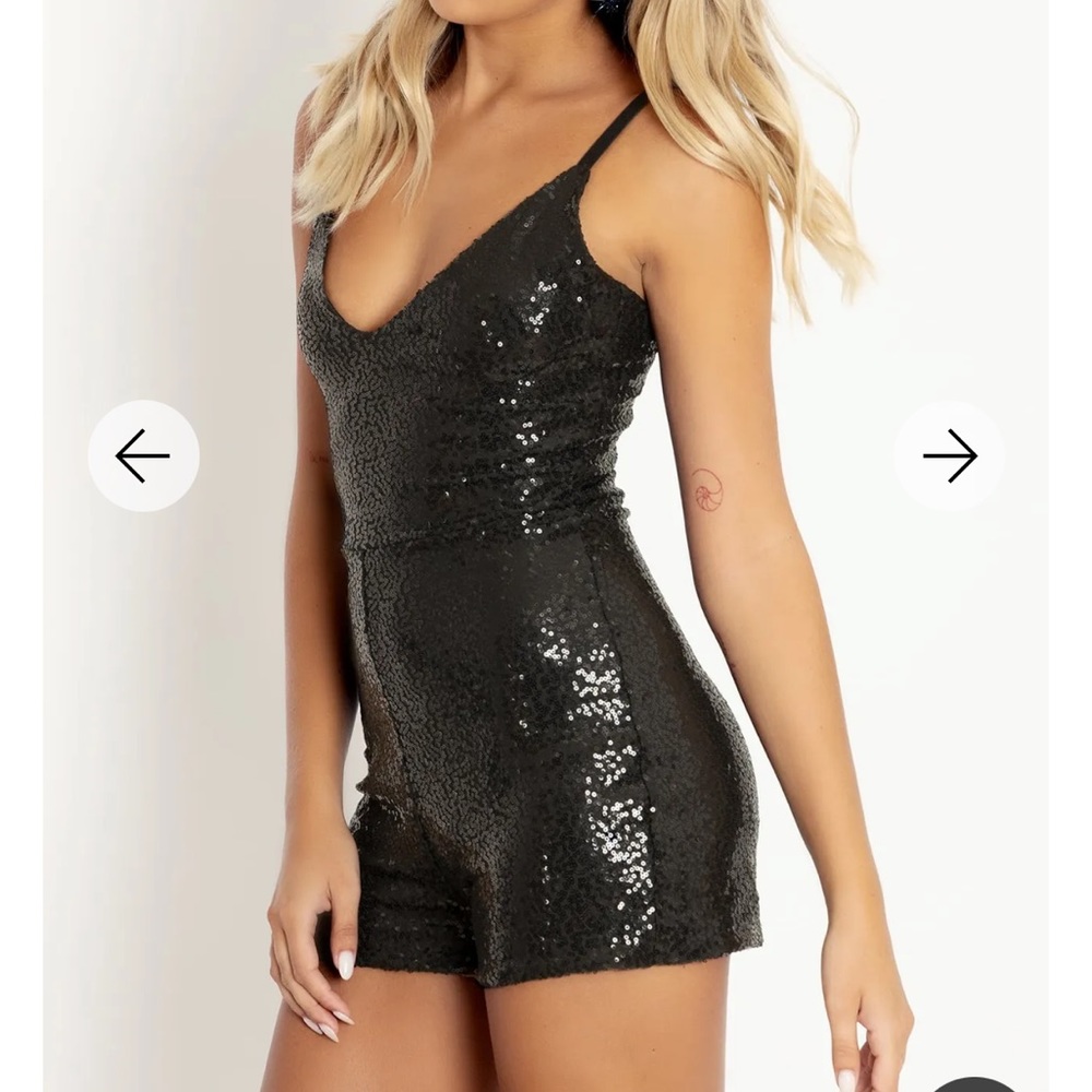 BNWT BlackMilk sparkle black playsuit xs